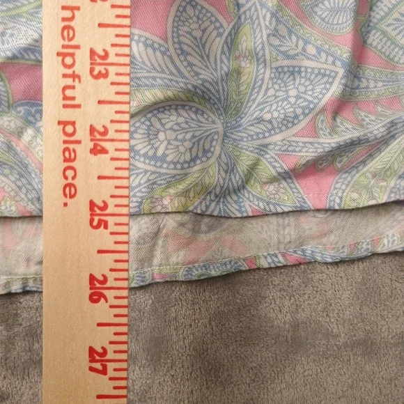 Ruby Rd. Blouse Womens XL Pink Paisley Henley 3/4 Sleeve Tunic Top Lightweight - Picture 7 of 10